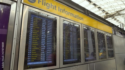 International Flight Departures Information Board - Real Footage