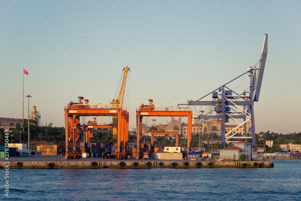 Fototapeta premium Port of Haydarpasa and Cranes