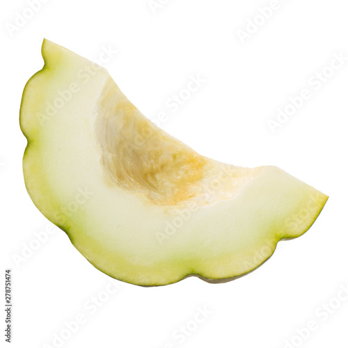 slice of fresh melon ephiopka isolated on white background photo