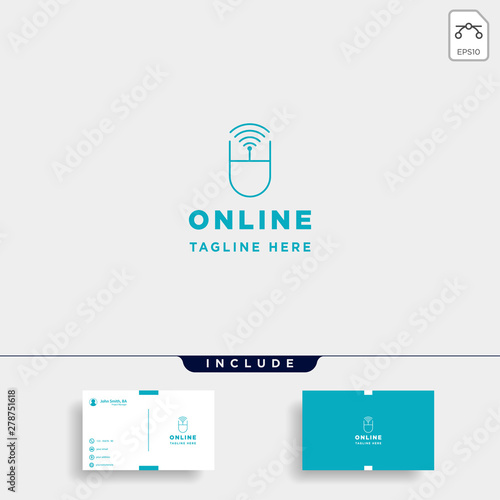 online course logo design vector internet learning symbol sign
