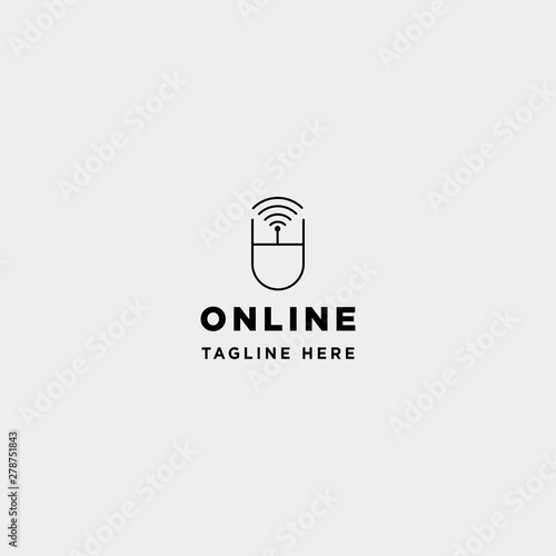 online course logo design vector internet learning symbol sign