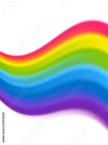 Vector rainbow wave on white background