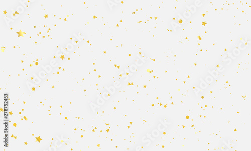 Celebration background template with confetti star gold ribbons. luxury greeting rich card.