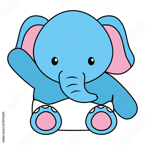 cute little elephant baby character © Gstudio