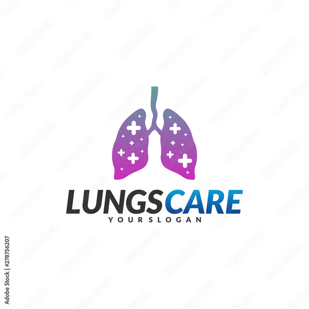 Lungs Health Care Logo Design Concept Vector. Lungs with Health icon logo template Lungs Health Care Logo Design Concept Vector. Lungs with Health icon logo template