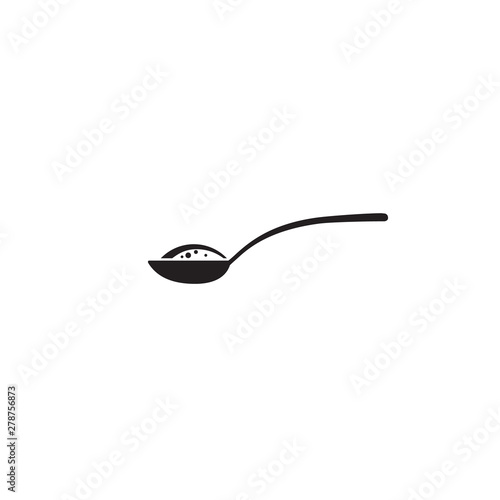 Spoon with sugar, salt, flour or other ingredient icon. Vector