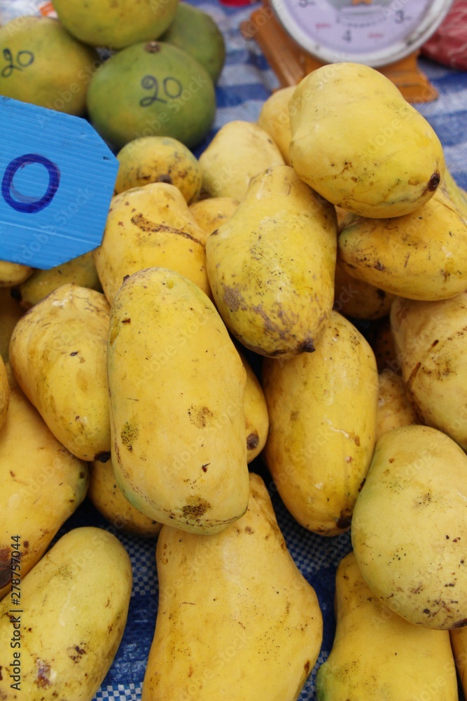 Ripe mango fruit delicious at street food Ripe mango fruit delicious at street food
