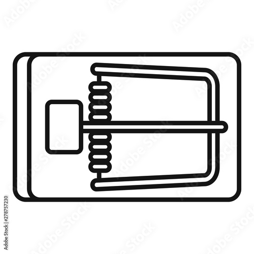Wood mouse trap icon. Outline wood mouse trap vector icon for web design isolated on white background
