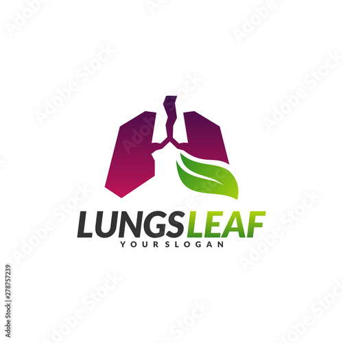 Lungs Health Care Logo Design Concept Vector. Eco Lungs icon logo template. Nature Lungs Logo Vector. Lungs Leaf Logo Template