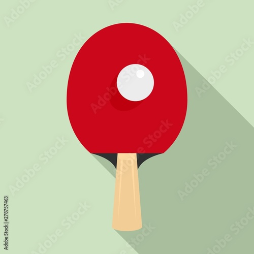 Ping pong racket icon. Flat illustration of ping pong racket vector icon for web design