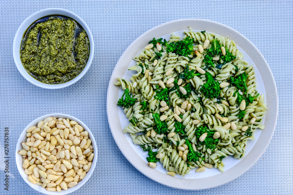 Italian Style Pasta Salad With Broccoli and Pine Nuts