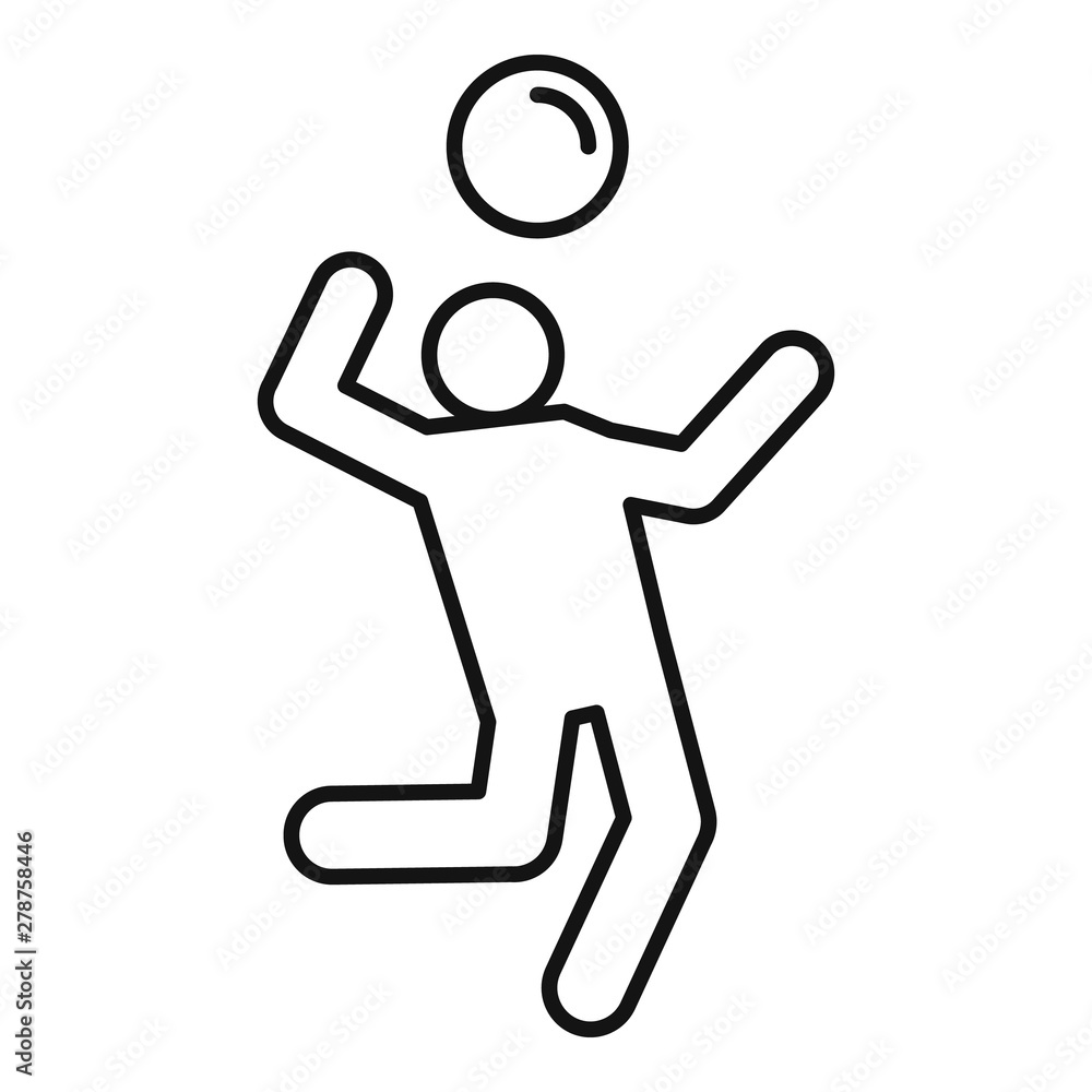 Volleyball player atack icon. Outline volleyball player atack vector icon for web design isolated on white background Volleyball player atack icon. Outline volleyball player atack vector icon for web design isolated on white background