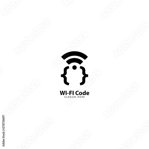 Wifi Code Logo Design Template