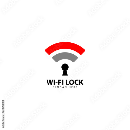 Wifi Lock Logo Design Template