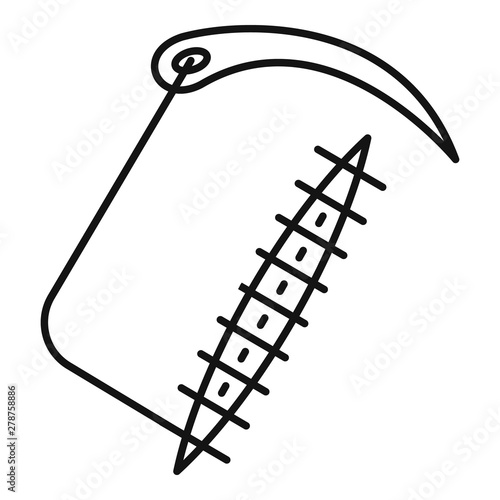Closed suture icon. Outline closed suture vector icon for web design isolated on white background