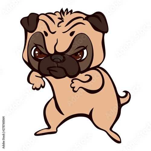 Pug fight icon. Cartoon of pug fight vector icon for web design isolated on white background