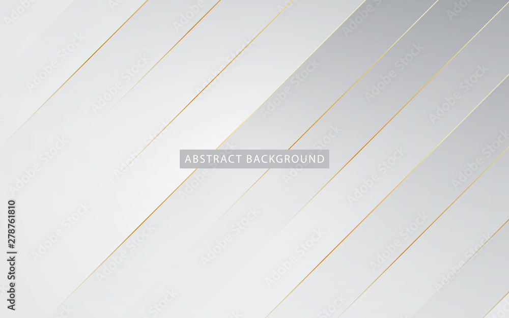 Obraz premium Abstract light silver background vector. Modern white background with golden list effect.