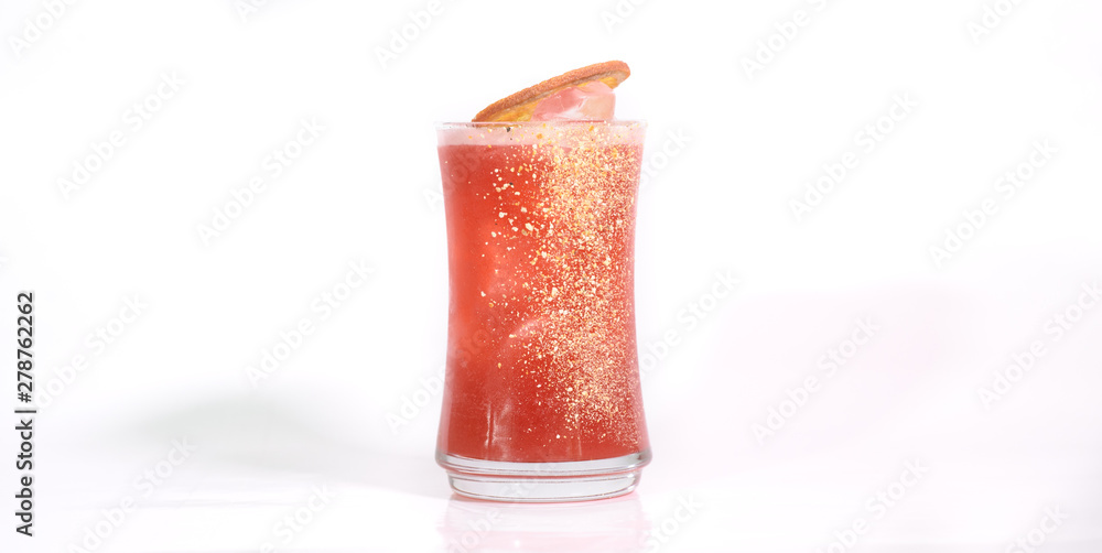 Delicious and beautiful cocktail on a white background Delicious and beautiful cocktail on a white background