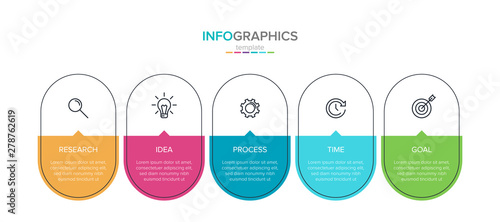 Vector infographic label template with icons. 5 options or steps. Infographics for business concept. Can be used for info graphics, flow charts, presentations, web sites, banners, printed materials.