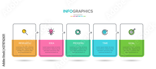 Vector infographic label template with icons. 5 options or steps. Infographics for business concept. Can be used for info graphics, flow charts, presentations, web sites, banners, printed materials.