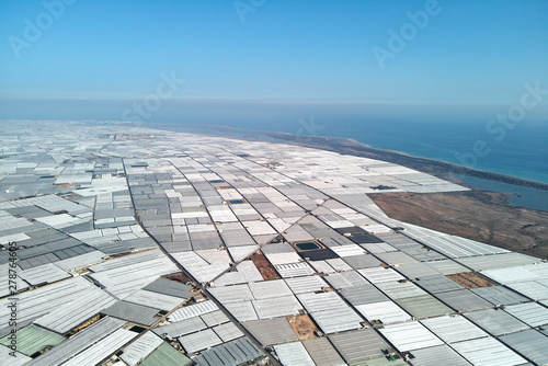 Fototapeta Aerial panorama greenhouses in the Almerimar, Spain