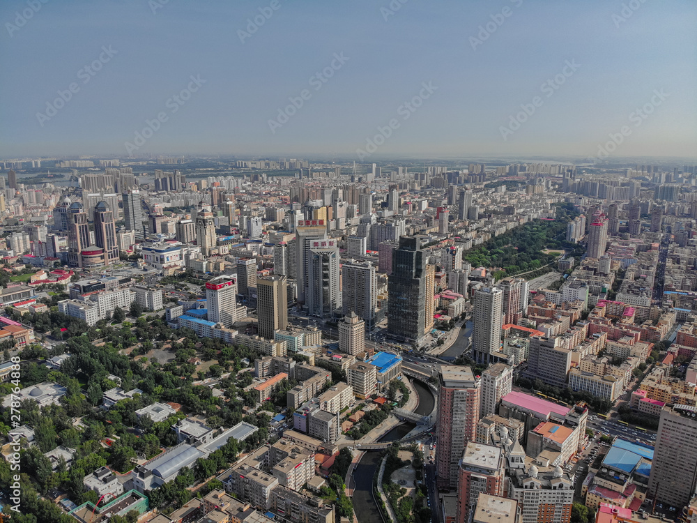 Fototapeta premium City panorama from air