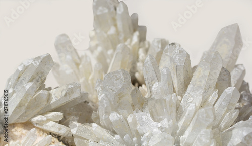 Bright white raw mineral quartz