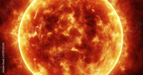 Sun surface with solar flares. 