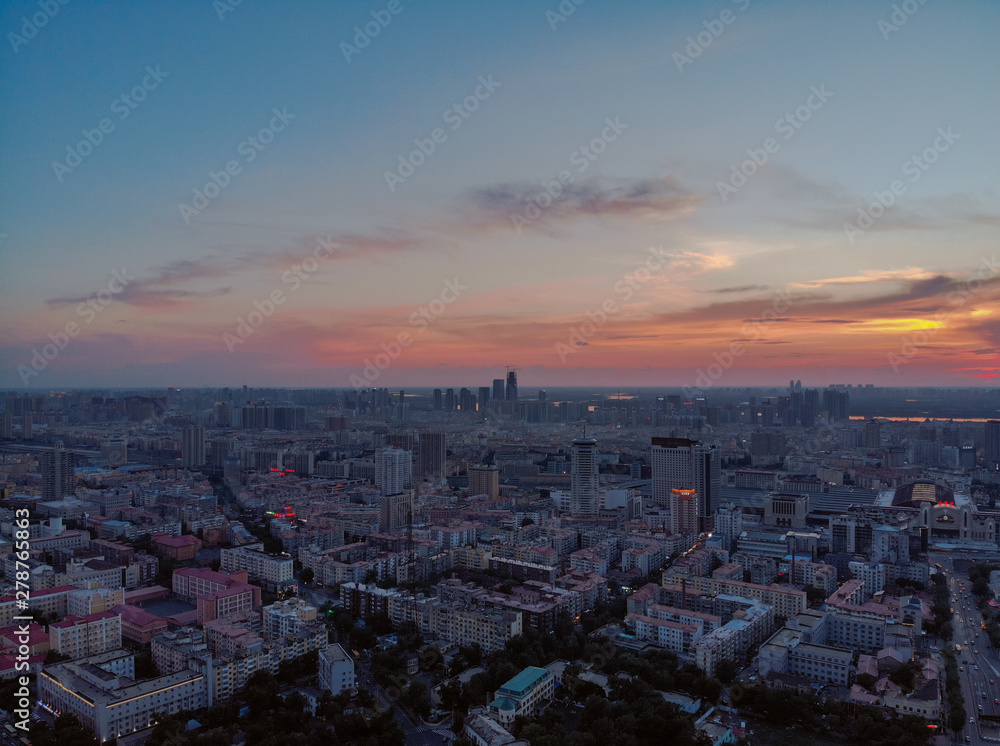 Obraz premium aerial view of city from above