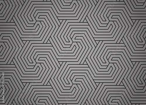 Abstract geometric pattern with stripes, lines. Seamless vector background. Black and grey ornament. Simple lattice graphic design