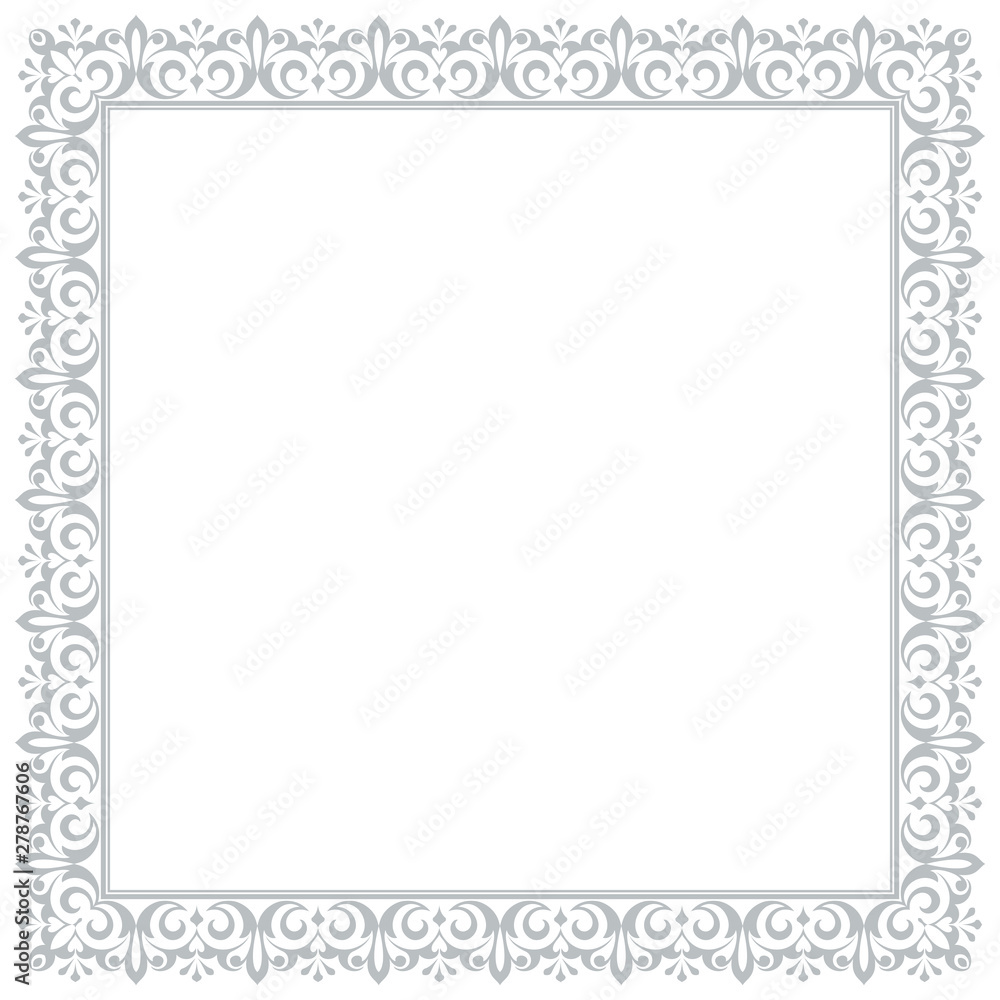Decorative frame Elegant vector element for design in Eastern style, place for text. Floral grey border. Lace illustration for invitations and greeting cards Decorative frame Elegant vector element for design in Eastern style, place for text. Floral grey border. Lace illustration for invitations and greeting cards