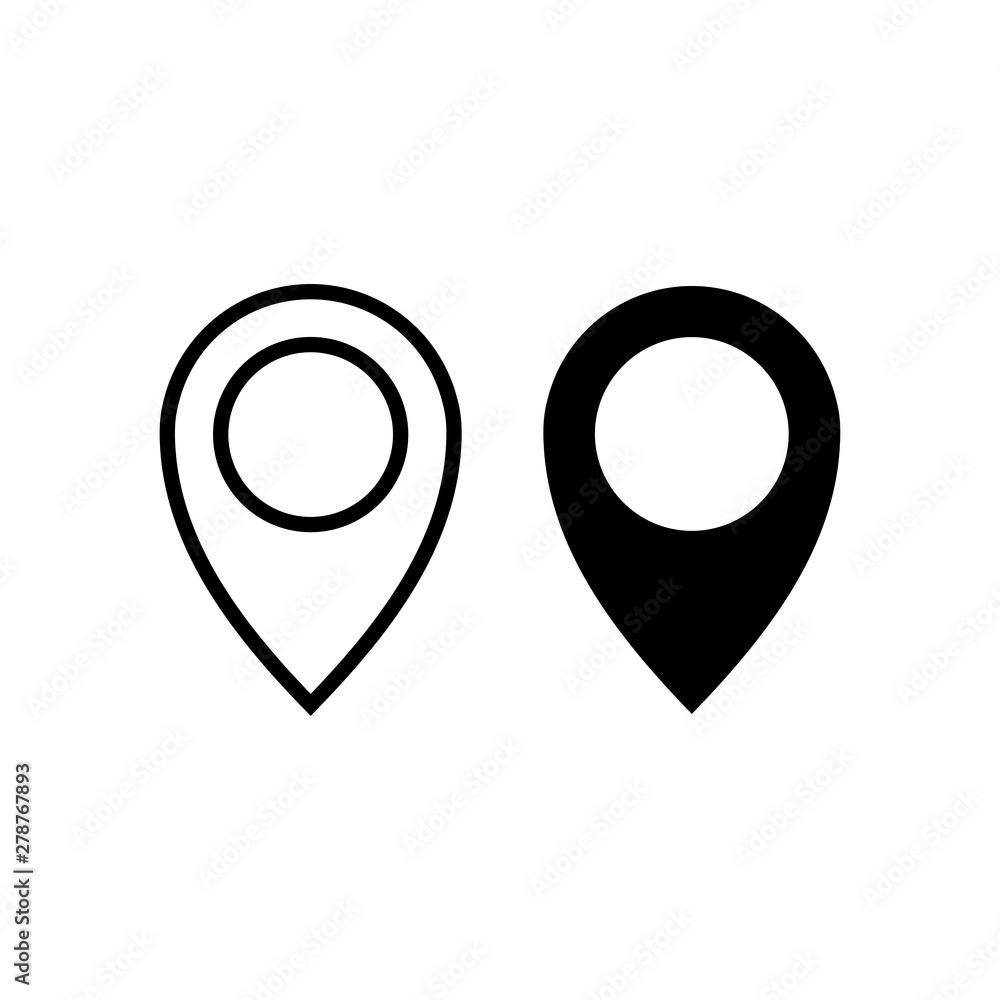 Pin location, map icon vector symbol illustration Pin location, map icon vector symbol illustration