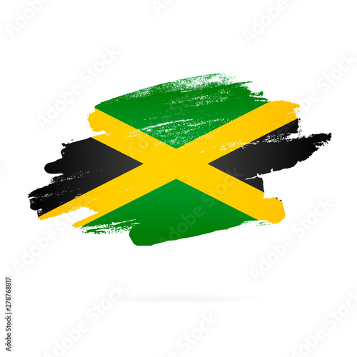 Jamaican flag. Vector illustration on white background.