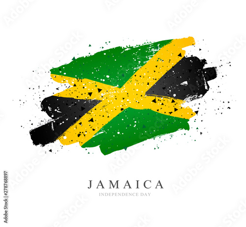 Flag of Jamaica. Vector illustration on white background.