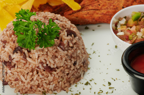 Plate of gallo pinto photo