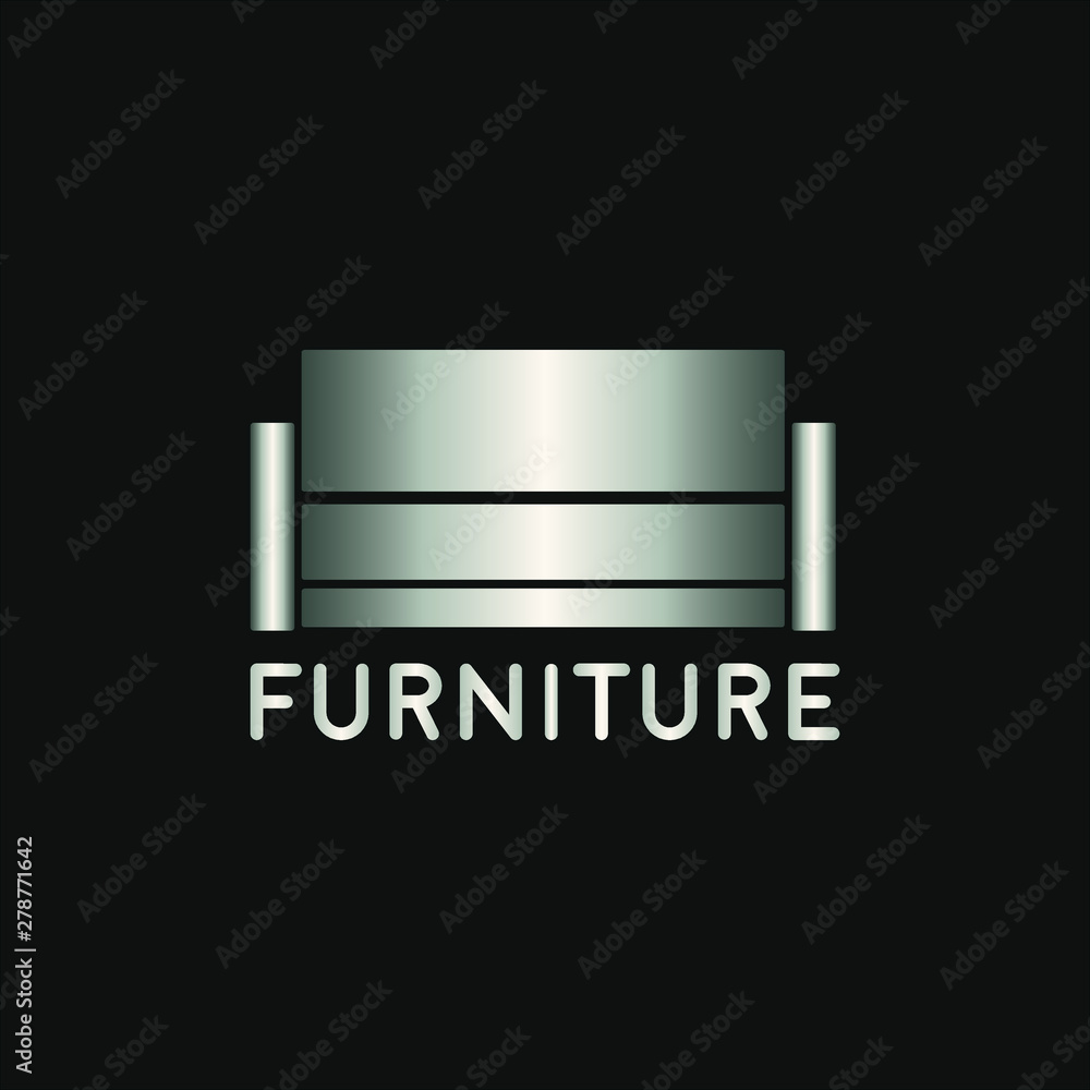 silver chair for furniture logo vector
