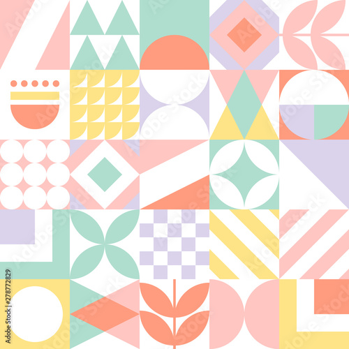 Abstract seamless geometric pattern. Vector colorful tile background.