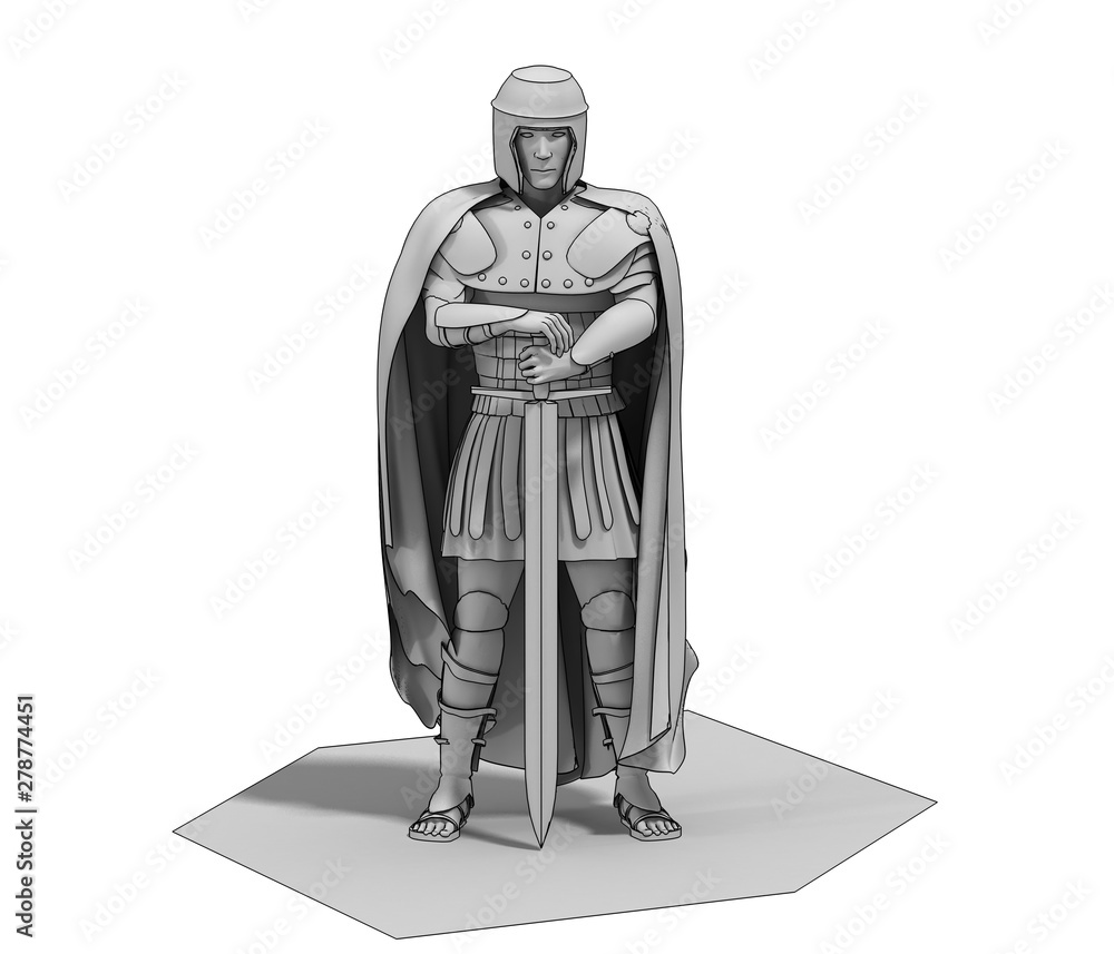 Obraz premium 3D rendering, warrior character, illustration