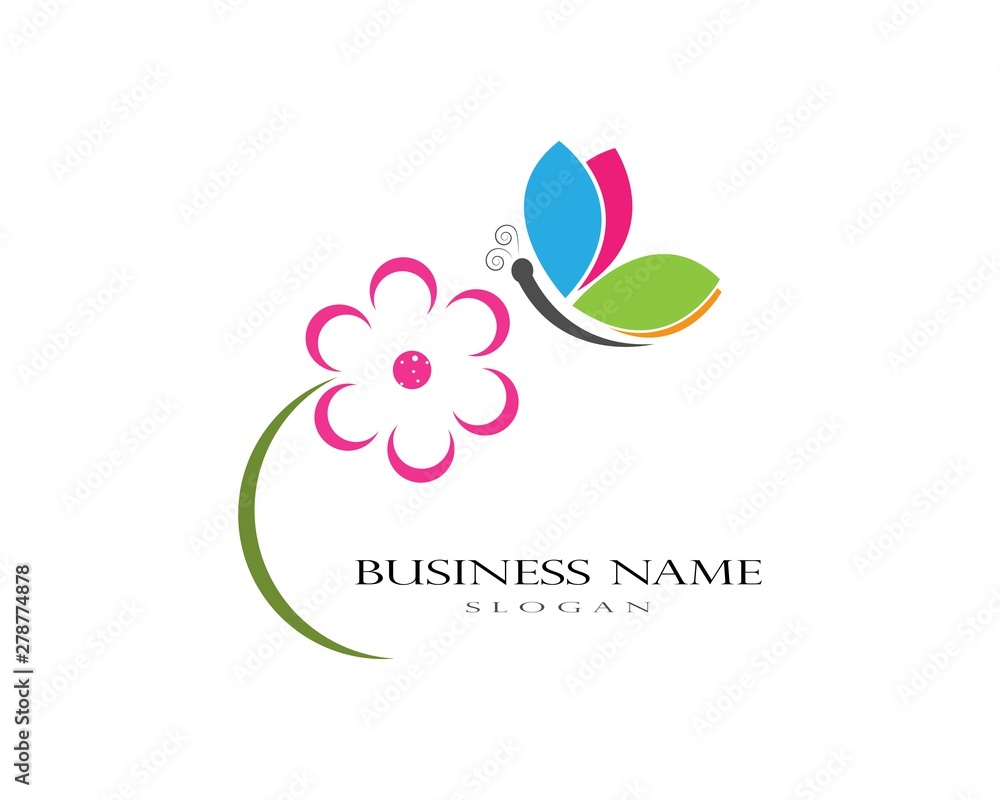 Fototapeta Beauty Butterfly Logo Template Vector icon design