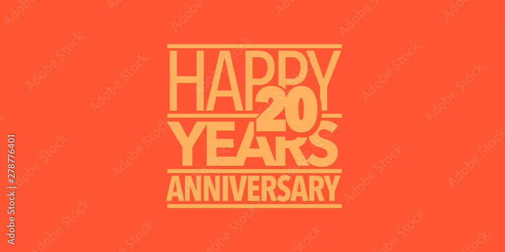 20 years anniversary vector icon, logo, banner. Design element with composition of letters 20 years anniversary vector icon, logo, banner. Design element with composition of letters