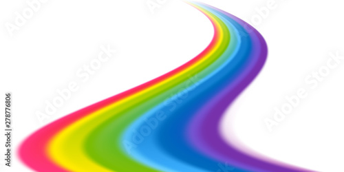 Vector rainbow wave on white background