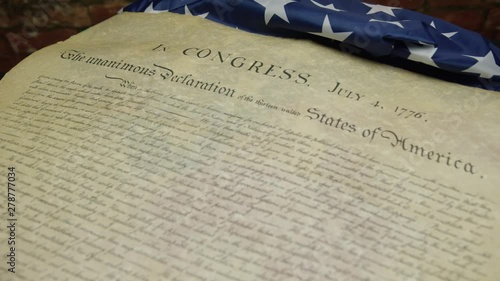 The American Declaration of independence close up