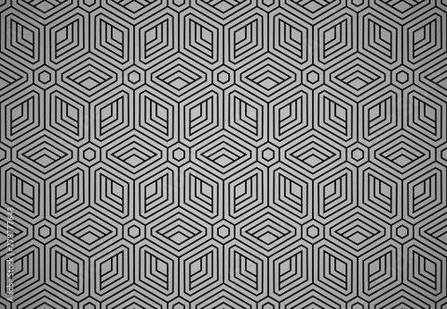 Abstract geometric pattern with stripes  lines. Seamless vector background. Black and grey ornament. Simple lattice graphic design