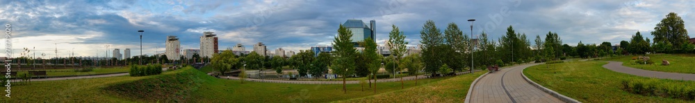National Library of Belarus at sunset. Minsk. July 2019.