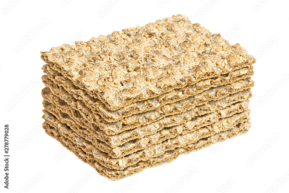 The healthy crispbread isolated on white background. Crispy dietary fitness bread. Food for weight loss. The healthy crispbread isolated on white background. Crispy dietary fitness bread. Food for weight loss.