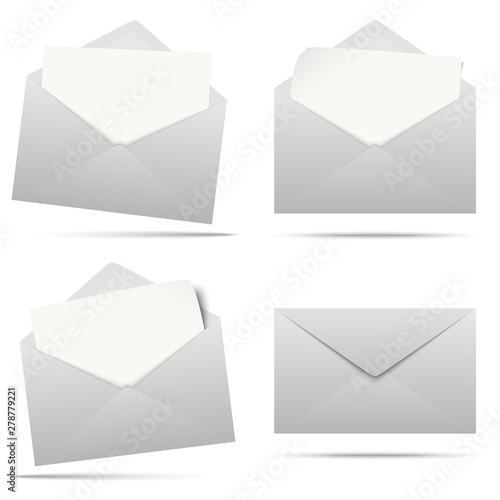colored envelopes with empty paper