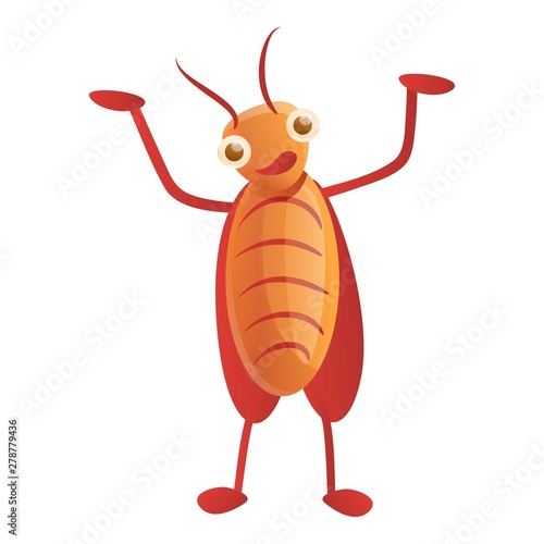 Happy cockroach icon. Cartoon of happy cockroach vector icon for web design isolated on white background