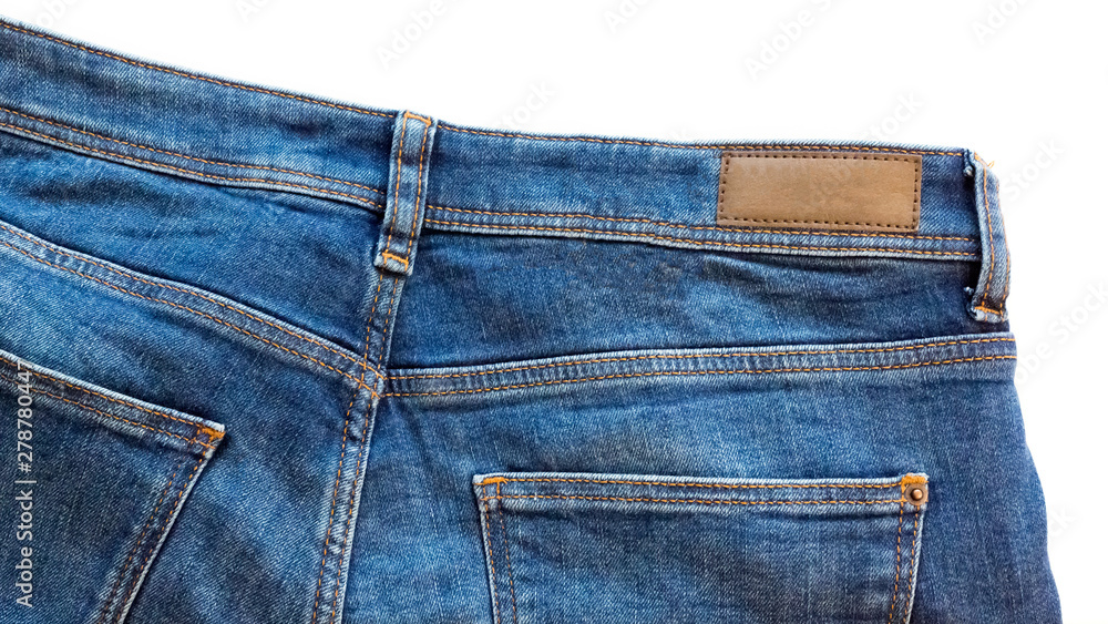 Closeup of the back jean isolated on white Closeup of the back jean isolated on white