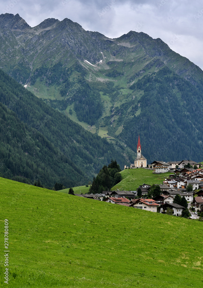 Landscape of Lappago - Pustertal, South Tyrol in Italy.