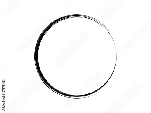 Grunge black marking element.Grunge frame made of black in with brush.